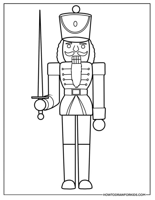 Nutcracker With a Sword Coloring Page