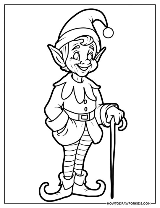 Old Elf Coloring Sheet