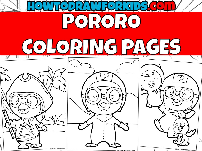 pororo coloring pages featured image