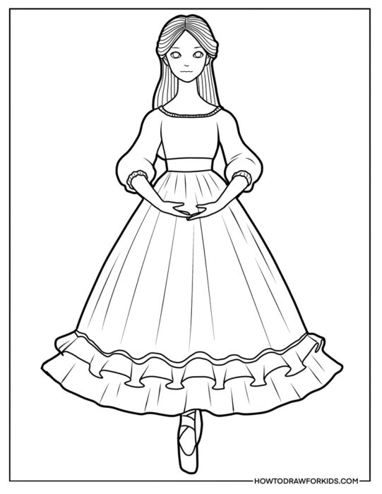 Realistic Clara From Nutcracker Coloring Sheet