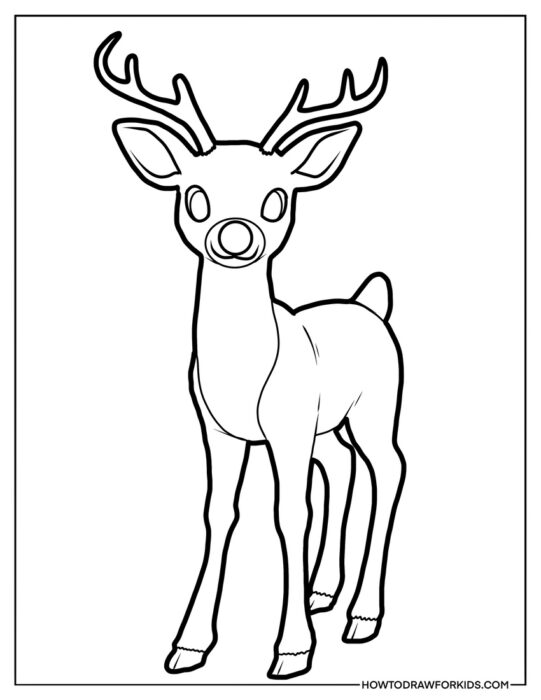 Rudolph the Red Nosed Reindeer Coloring Page