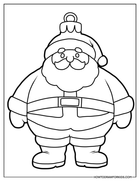 Santa Holiday Ornament Coloring Sheet