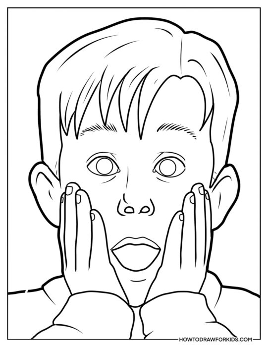 Screaming Kevin from Home Alone Coloring Page