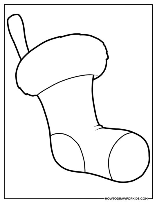 Simple Christmas Stocking Coloring Sheet