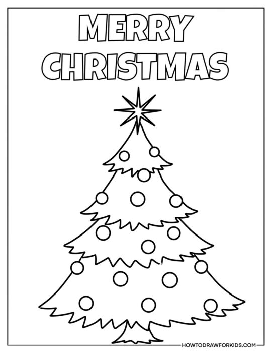 Simple Christmas Tree Coloring Sheet