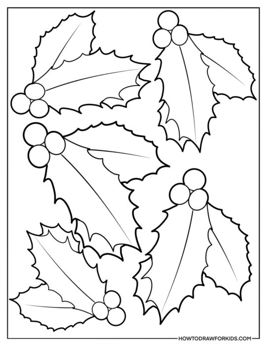 Simple to Color Mistletoe