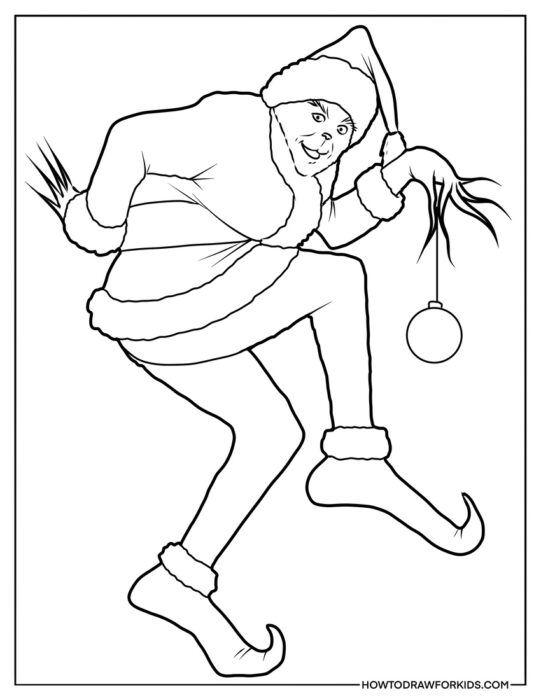 Sneaking Grinch Coloring Sheet