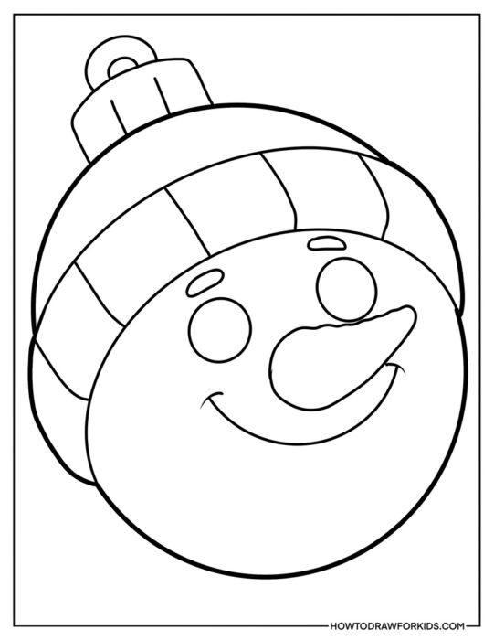 Snowman Christmas Decoration Coloring Sheet