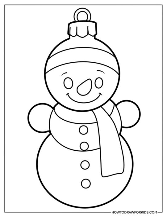 Snowman Festive Decoration Coloring Sheet