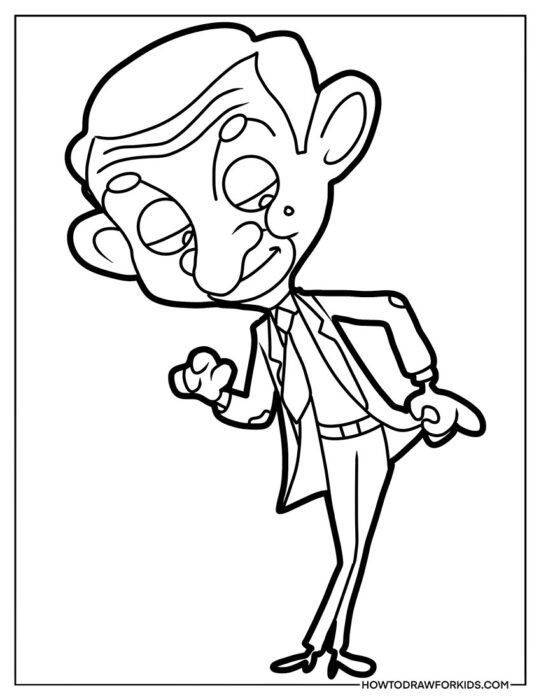 Cartoon Mr. Bean Coloring Page