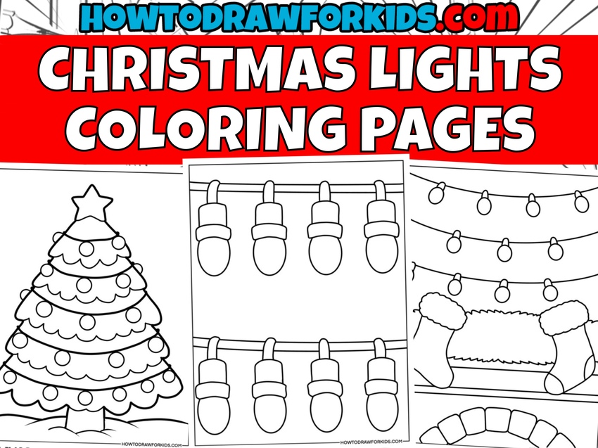 Christmas lights coloring pages