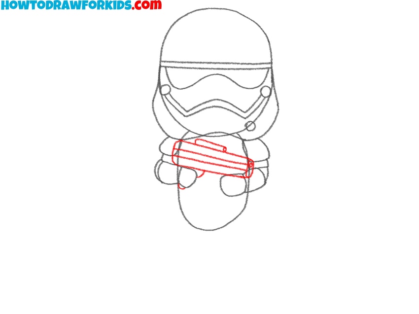 Draw the stormtrooper’s weapon