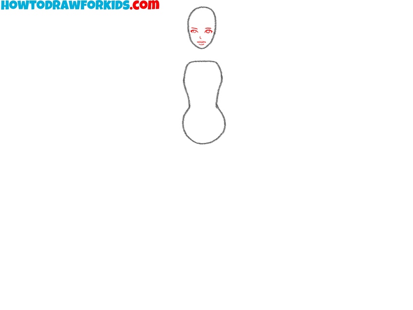 Draw Barbie’s facial features