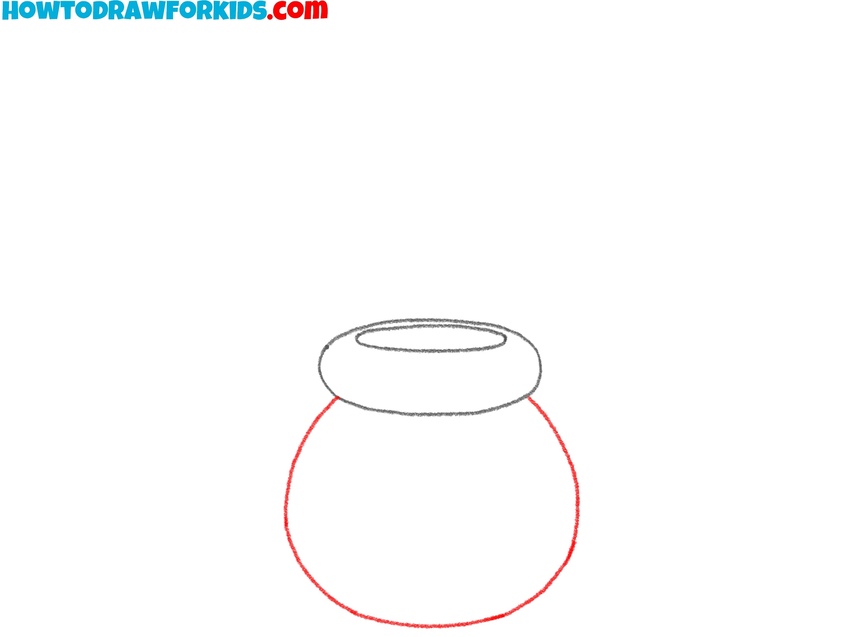 Draw the body of the vase