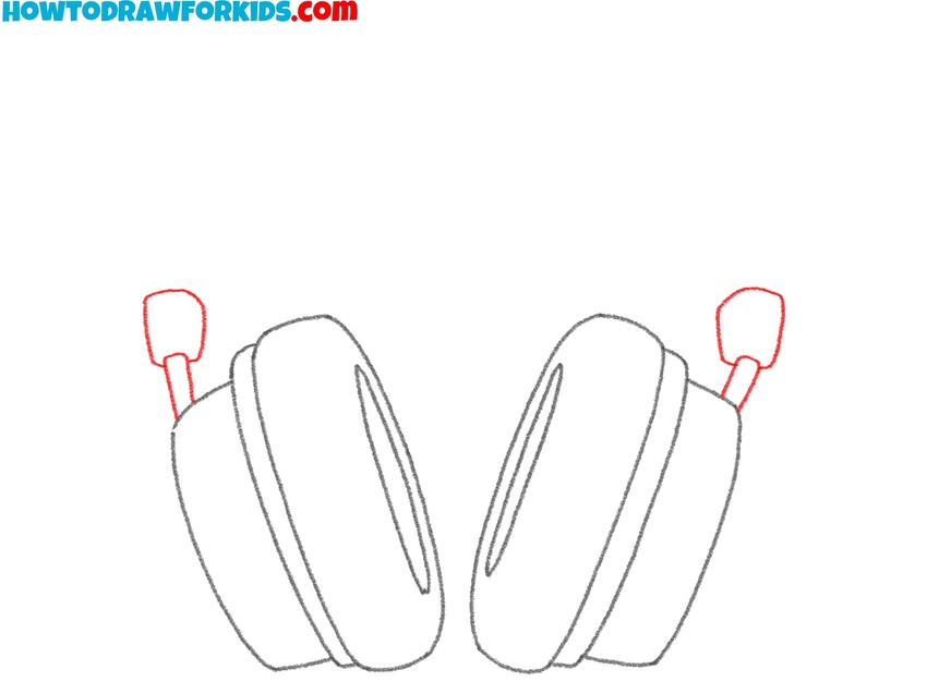 Draw the headphones connectors