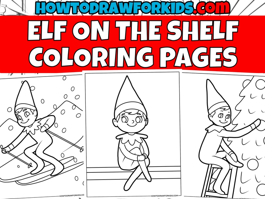 elf on the shelf coloring pages featured image