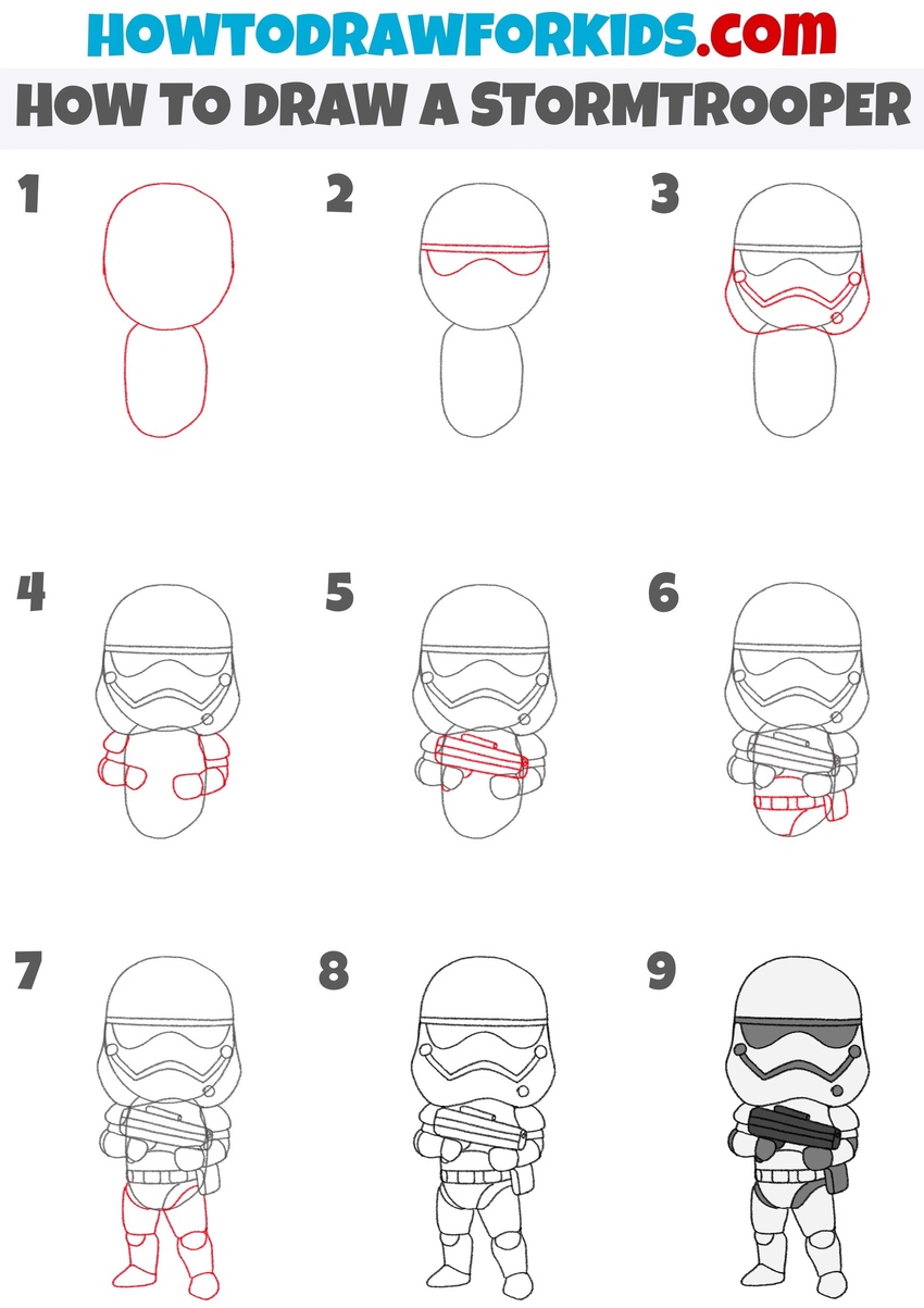 how to draw a stormtrooper step by step