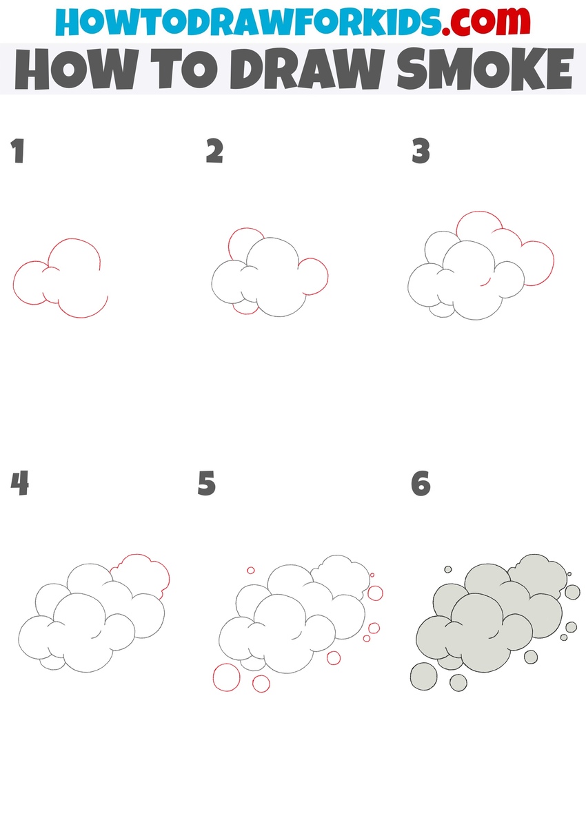 how to draw smoke step by step