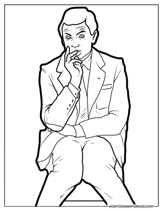 Mr. Bean from the Movie Coloring Sheet