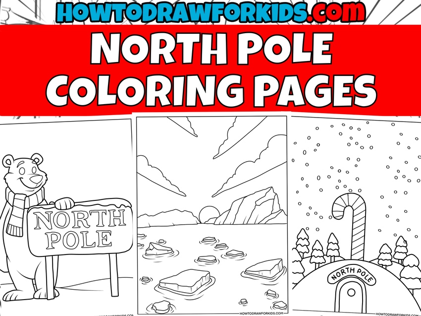 north pole coloring pages featured image