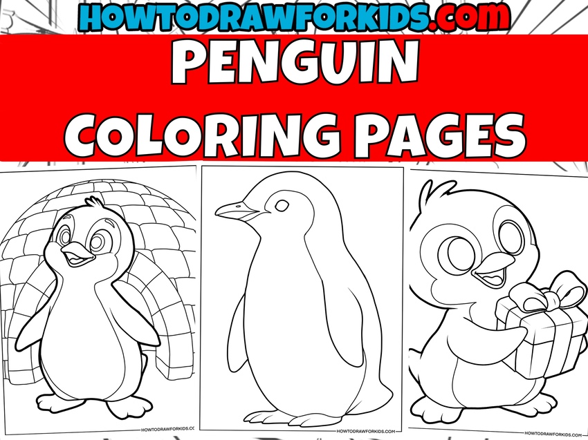 penguin coloring pages featured image