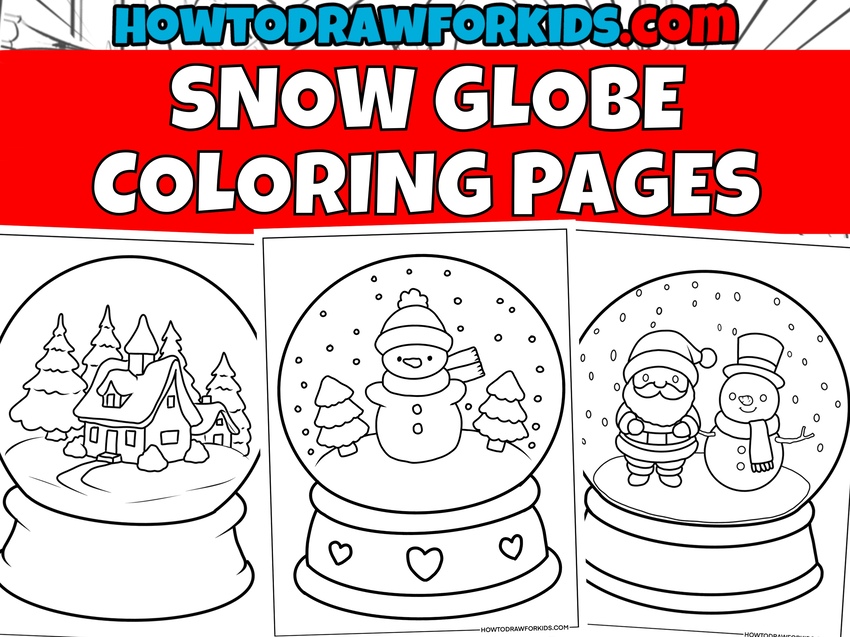 snow globe coloring pages featured image