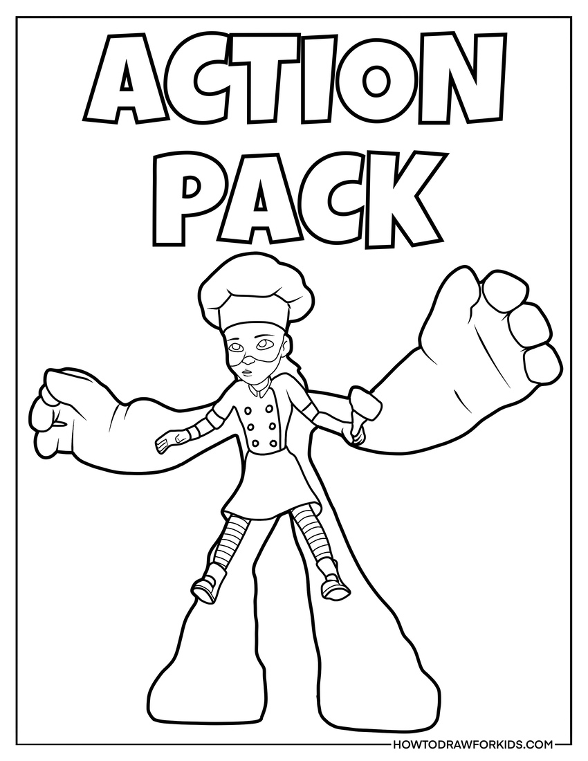 Action Pack Coloring Pages Free - Action Pack Text Coloring Page 