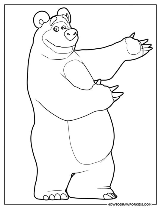 Bear from Masha and the Bear Coloring Page