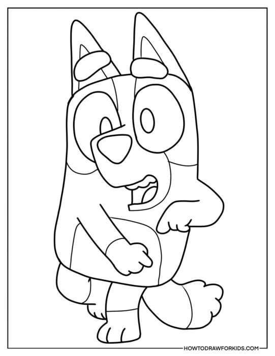 Bingo Heeler Outline For Kids To Color