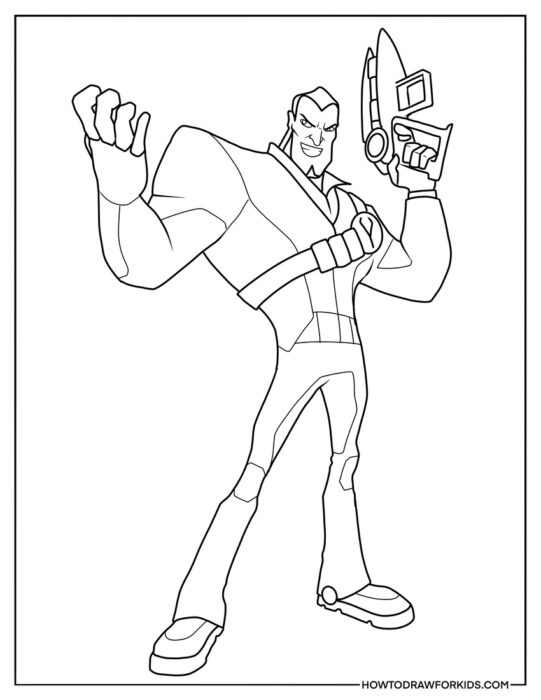 Dr. Blakk from Slugterra Coloring Sheet
