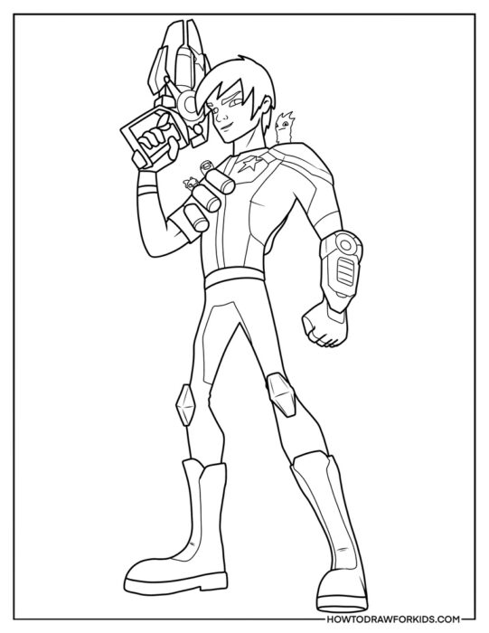 Eli Shane from Slugterra Coloring Page