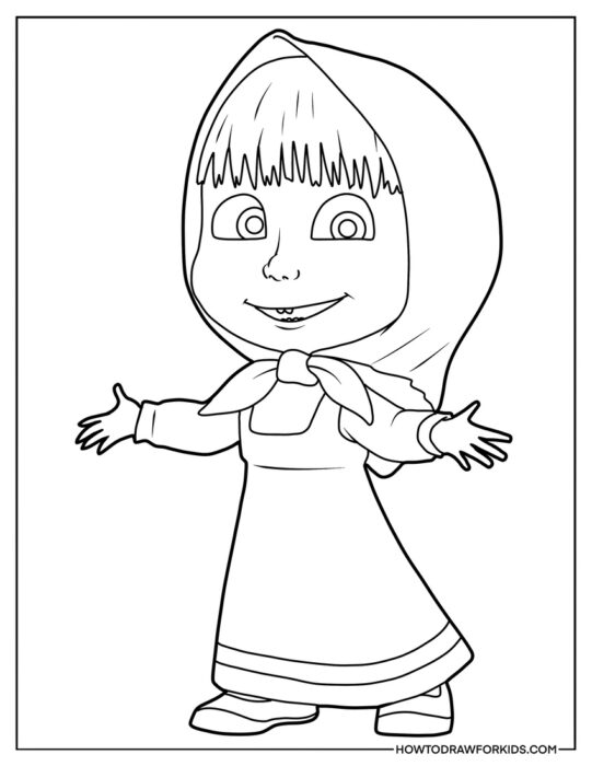 Masha Coloring Page