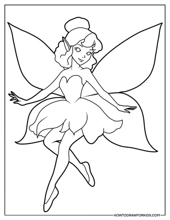 Realistic Fairy Coloring Page