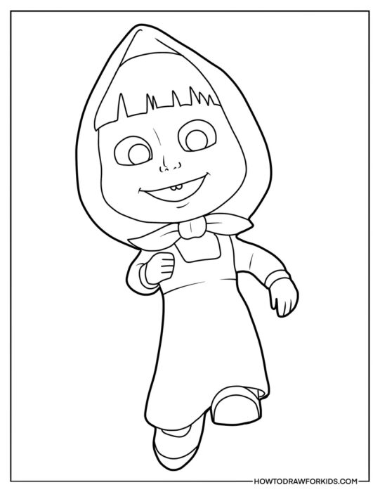 Running Masha Coloring Sheet