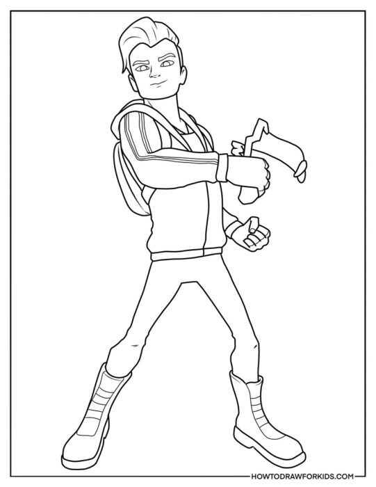 Tad from Slugterra Outline to Color