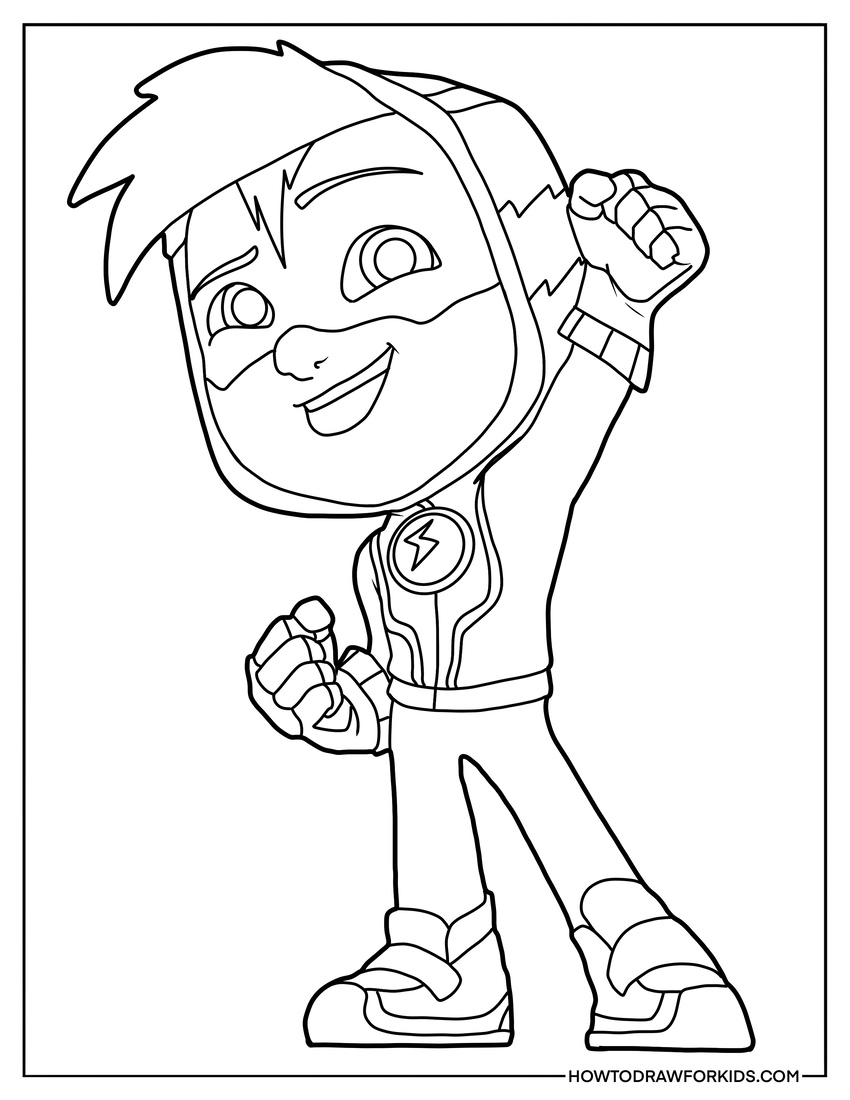 Action Pack Coloring Pages Free - Watts From Action Pack Coloring Page 