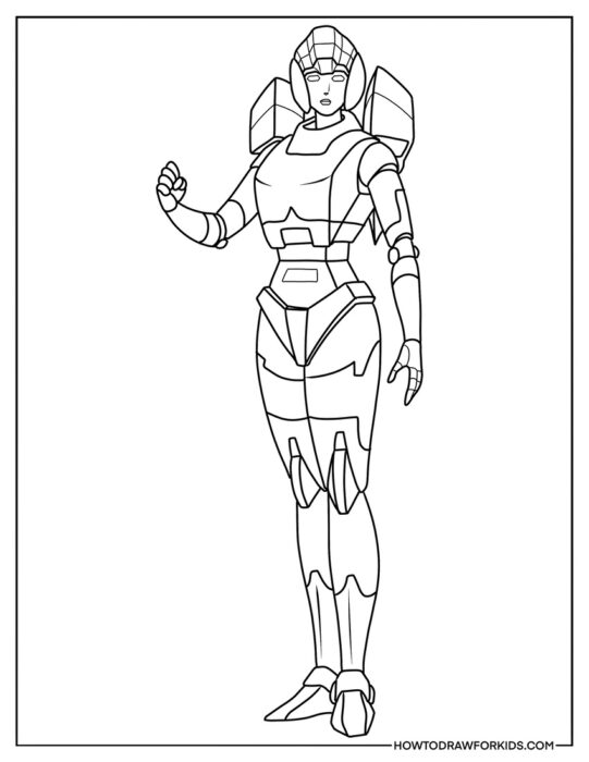 Arcee from Transformers Coloring Page