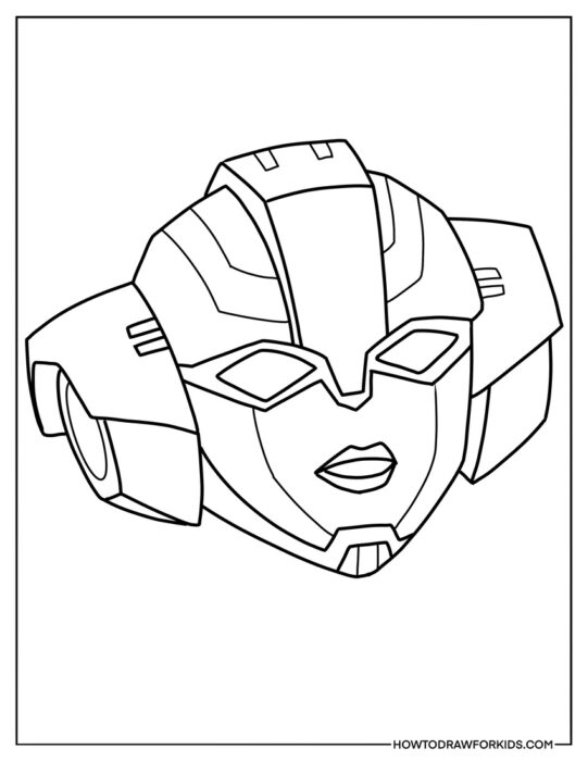 Cartoon Arcee Face from Transformers to Color