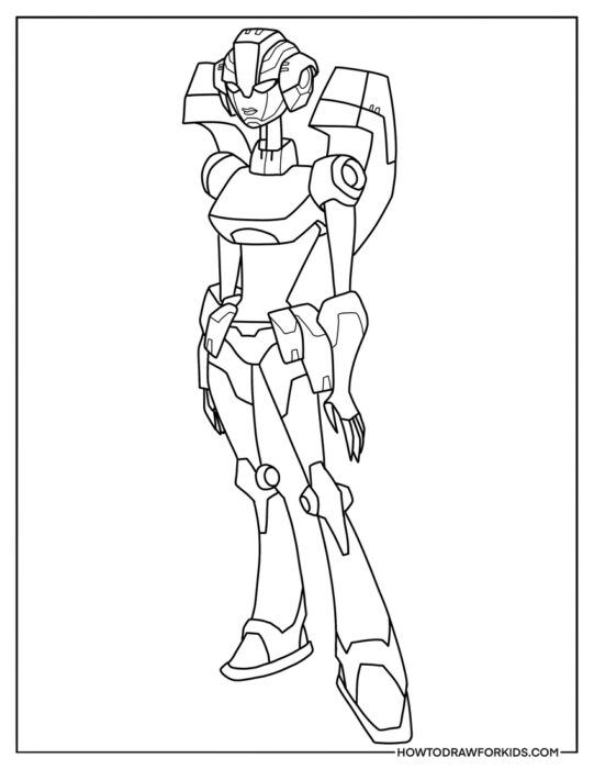 Cartoon Arcee from Transformers for Coloring