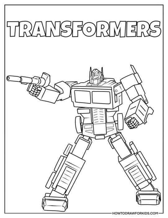 Detailed Optimus Prime Coloring Page