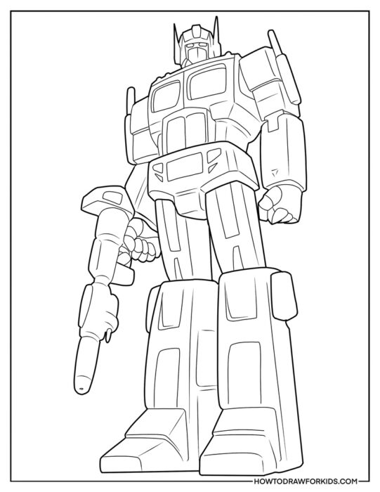 Detailed Optimus Prime from Transformers Coloring Page