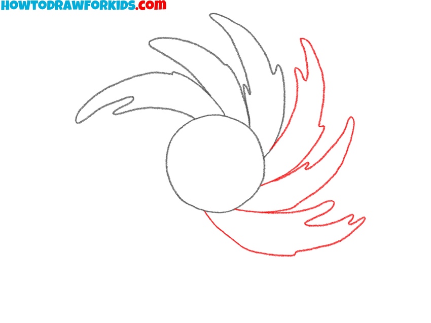Continue drawing the black hole arms