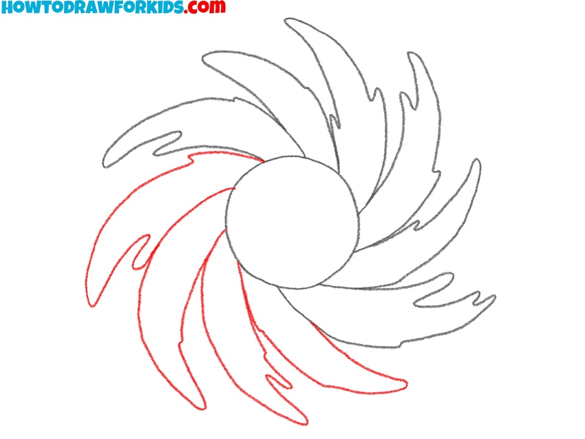 Complete the swirling arms