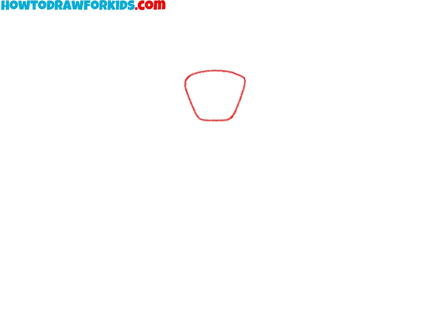 Sketch the tie’s center knot