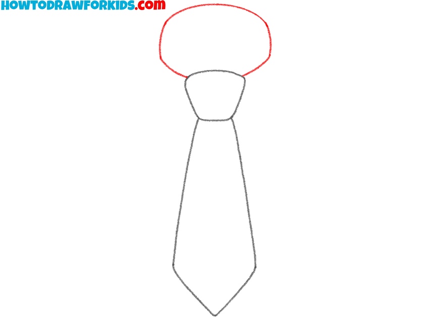 Draw the neck loop above the knot