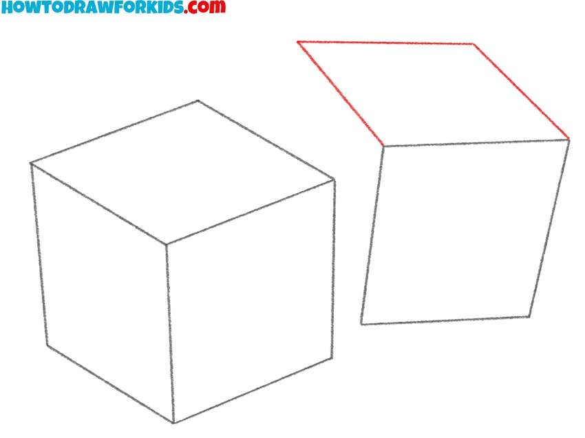 Draw the top face of the second die