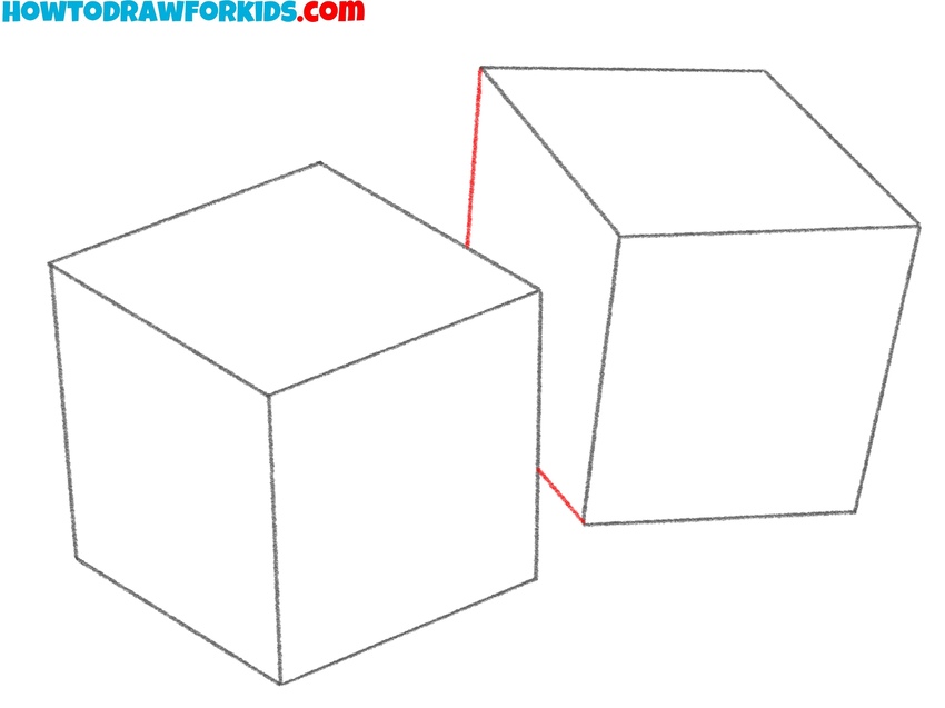 Complete the second die’s cube shape