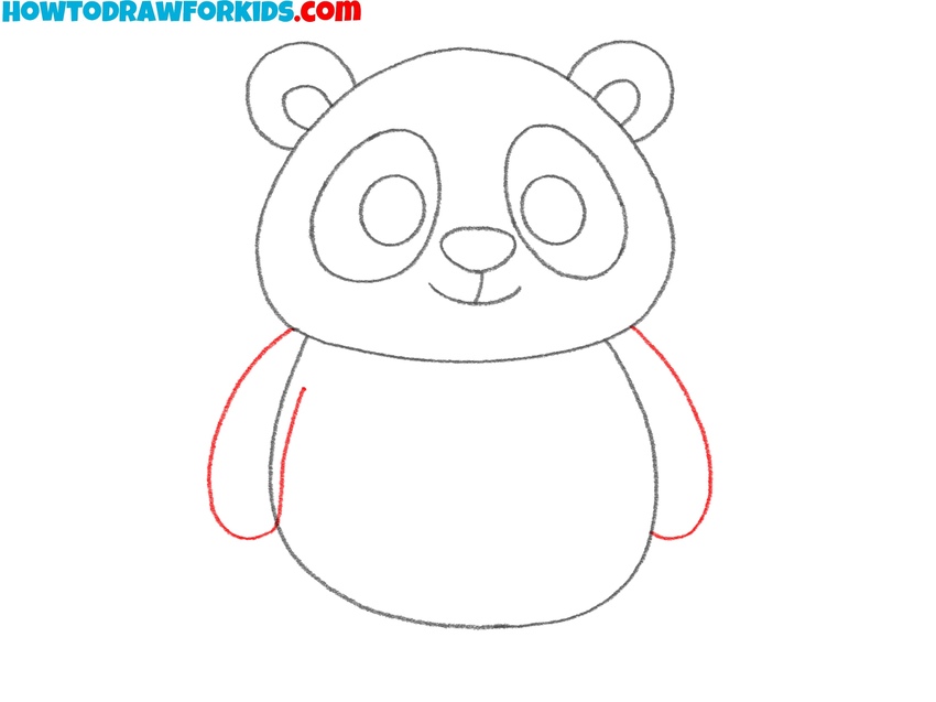Add the panda’s upper limbs