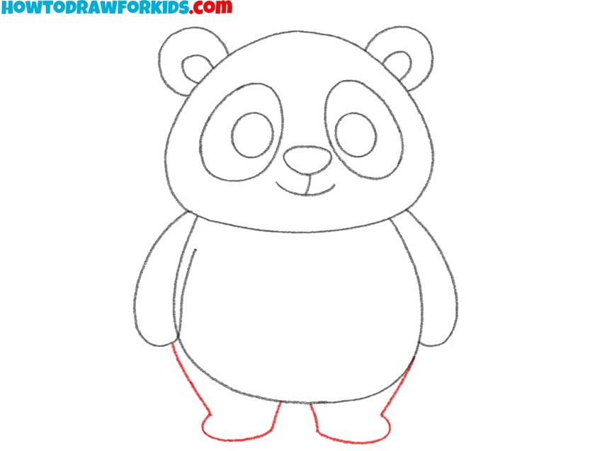 Add the panda’s lower limbs