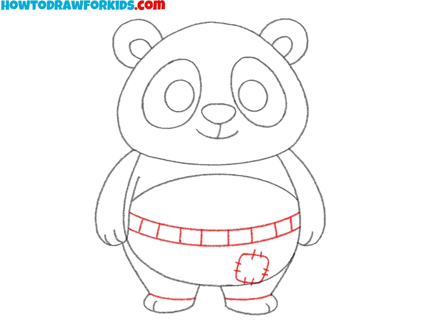 Draw the pants and waistband